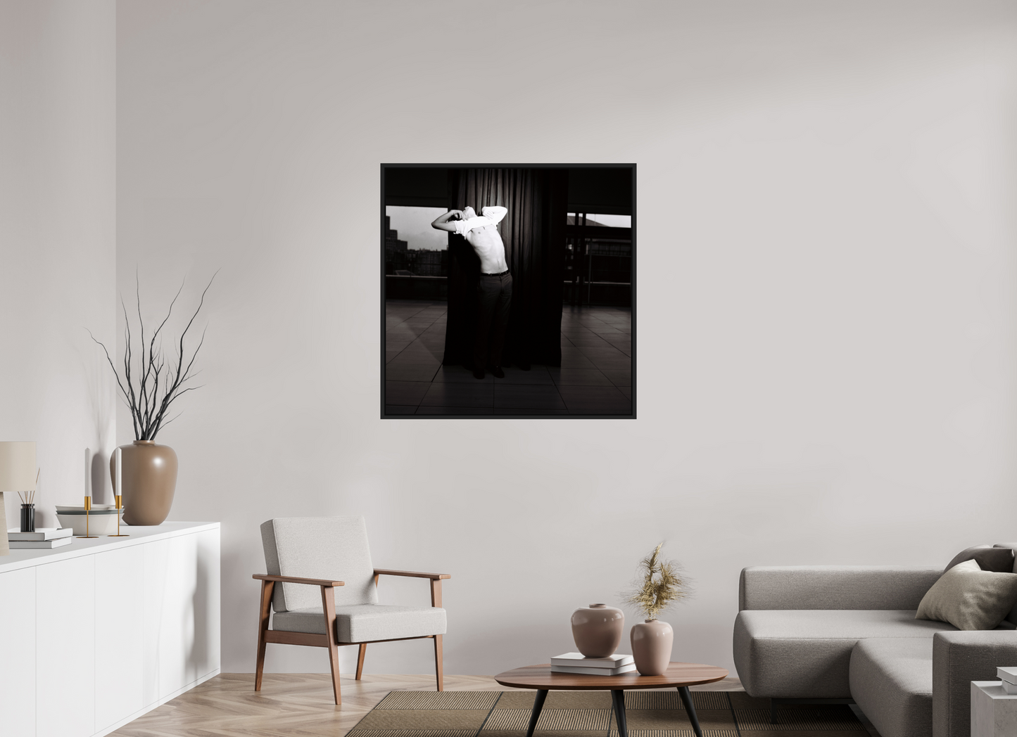 100 x 100 cm, Floater Frame | Black Matte Nick Cave 04