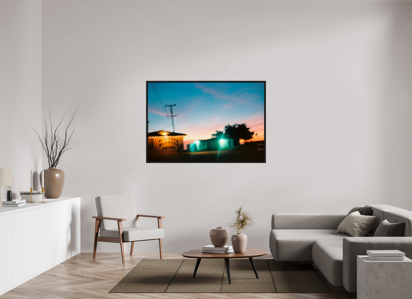 147,9 x 100 cm, Floater Frame | Black Matte USA - Agfa Clack 03