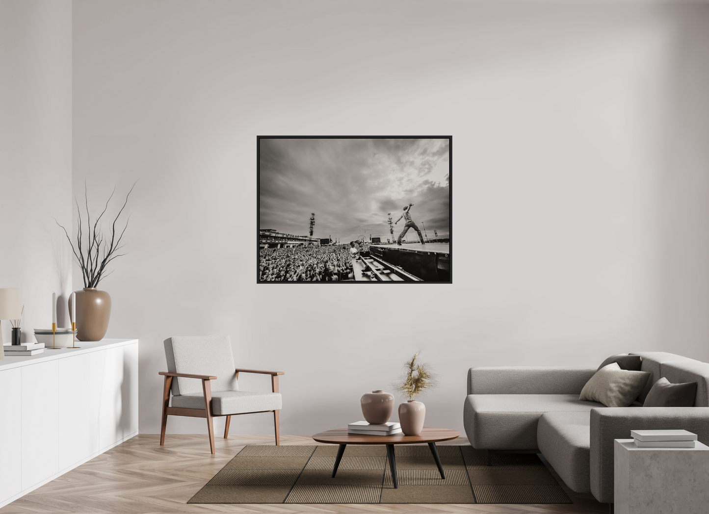 140 x 105 cm, Floater Frame | Black Matte Måneskin Live 02