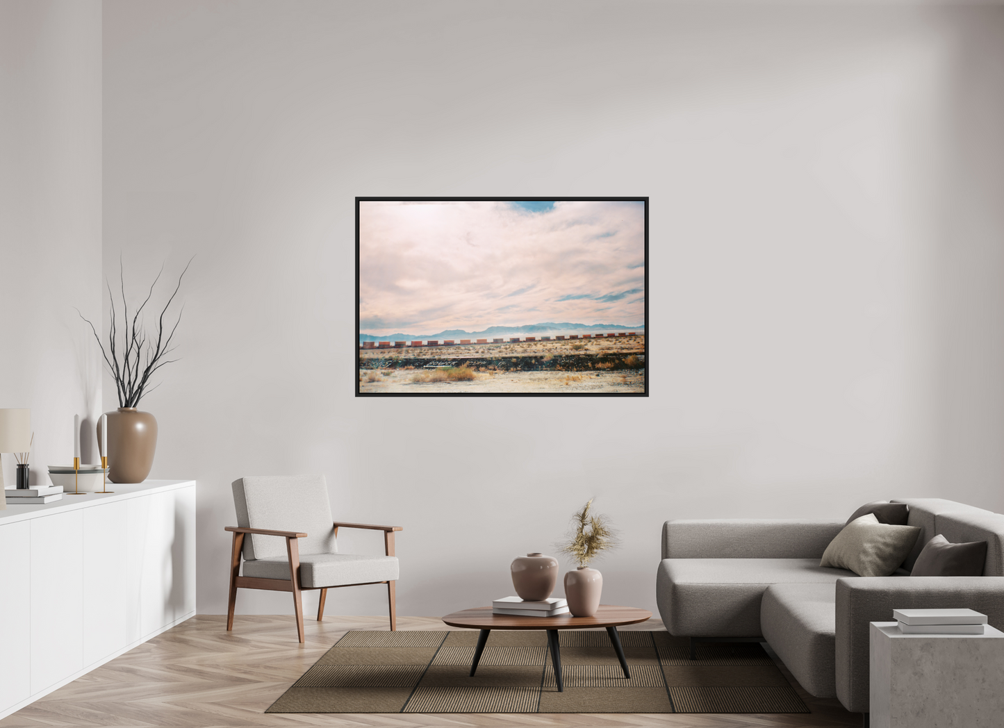 148,7 x 100 cm, Floater Frame | Black Matte USA - Agfa Clack 01