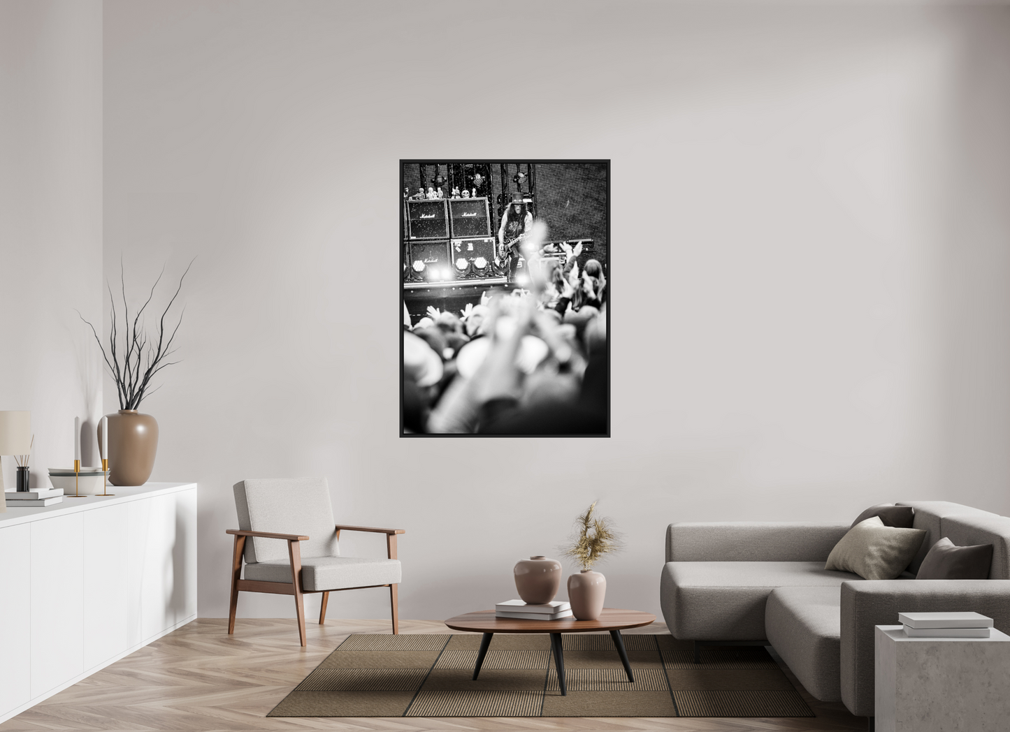 105 x 140 cm, Floater Frame | Black Matte Slash Live 01