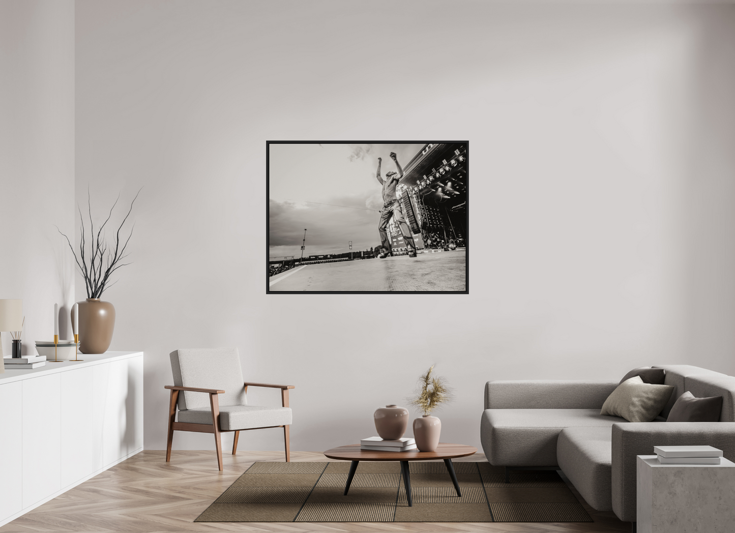 140 x 105 cm, Floater Frame | Black Matte Måneskin Live 03