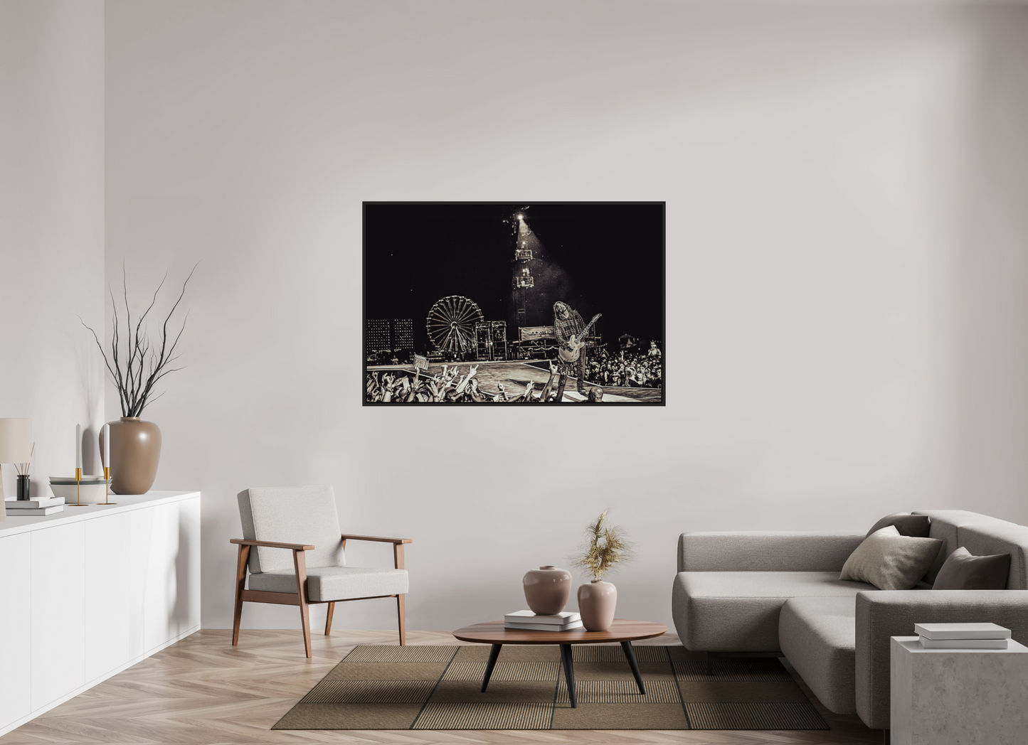 150 x 100 cm, Floater Frame | Black Matte Dave Grohl - Foo Fighters Live 04