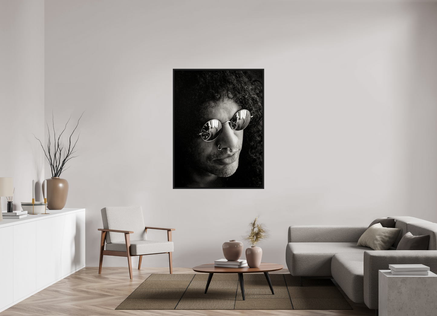 105 x 140 cm, Floater Frame | Black Matte Slash 05