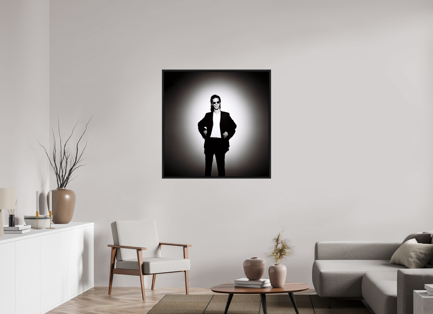100 x 100 cm, Floater Frame | Black Matte Nick Cave 02