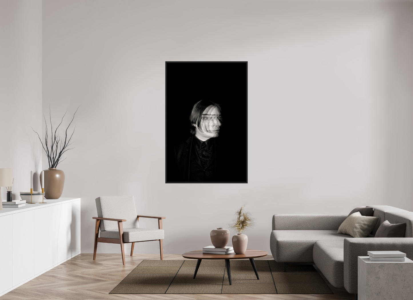 100 x 150 cm, Floater Frame | Black Matte Blixa Bargeld 01