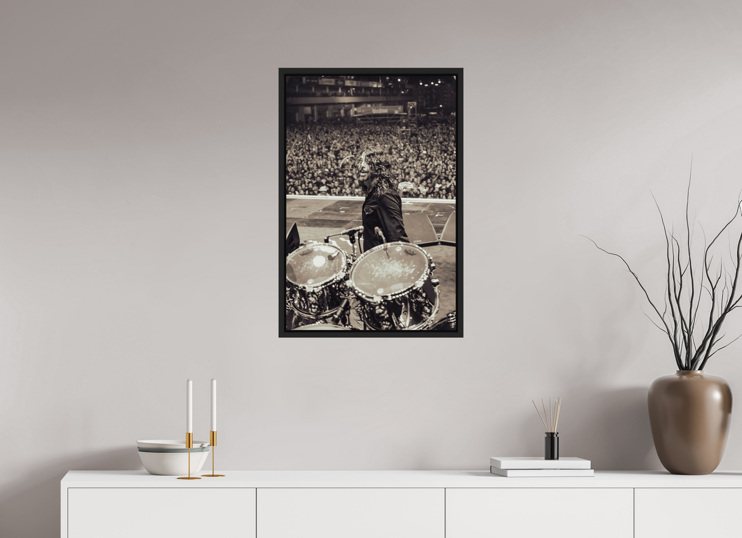 50 x 75 cm, Floater Frame | Black Matte Dave Grohl - Foo Fighters Live 10