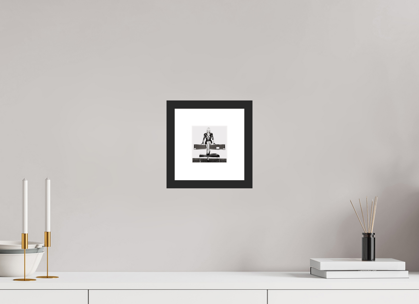 10 x 10,5 cm, Wood Frame with Passe-Partout | Black Matte Lady Gaga 06