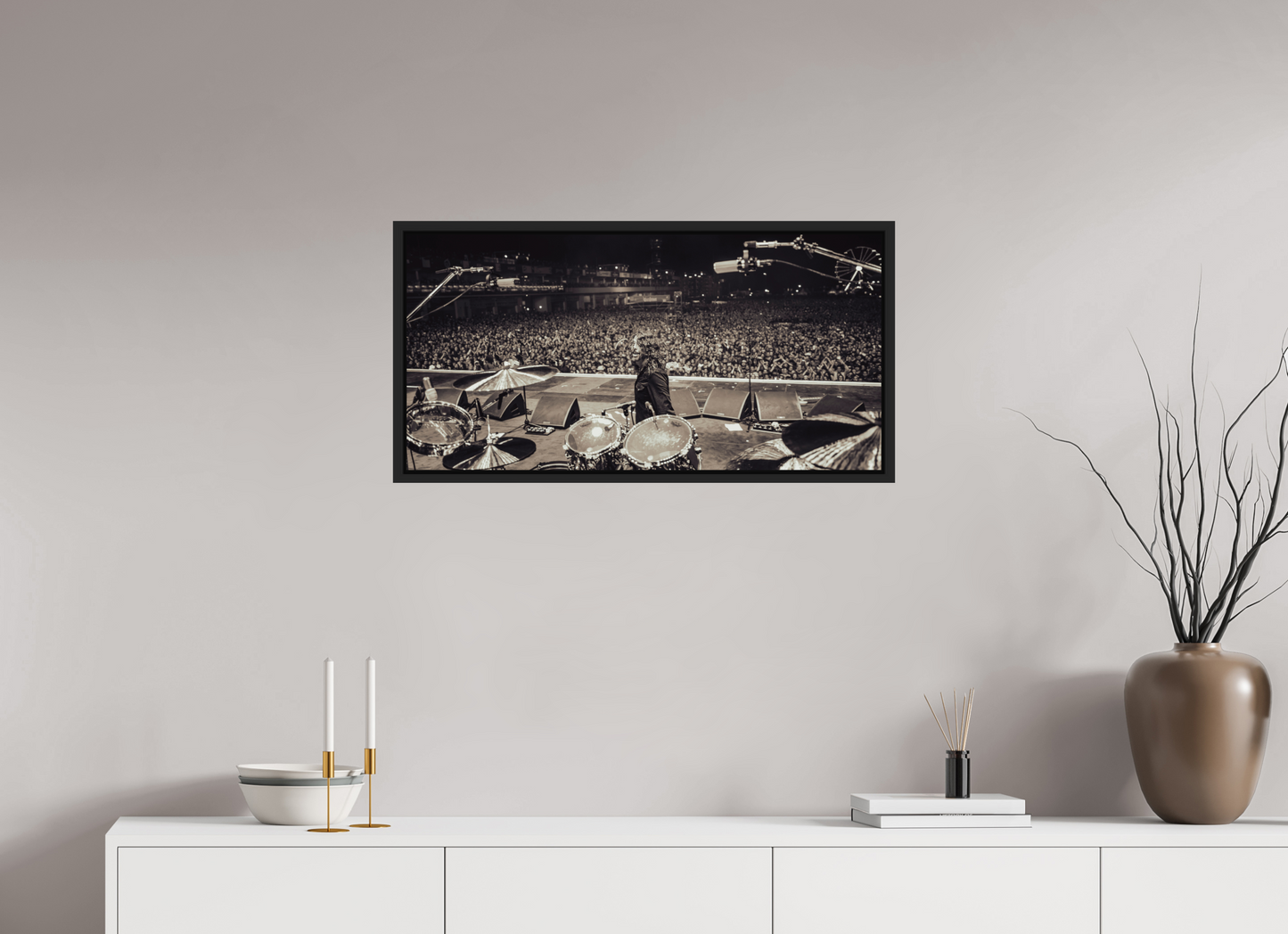 80,7 x 40 cm, Floater Frame | Black Matte Dave Grohl - Foo Fighters Live 11