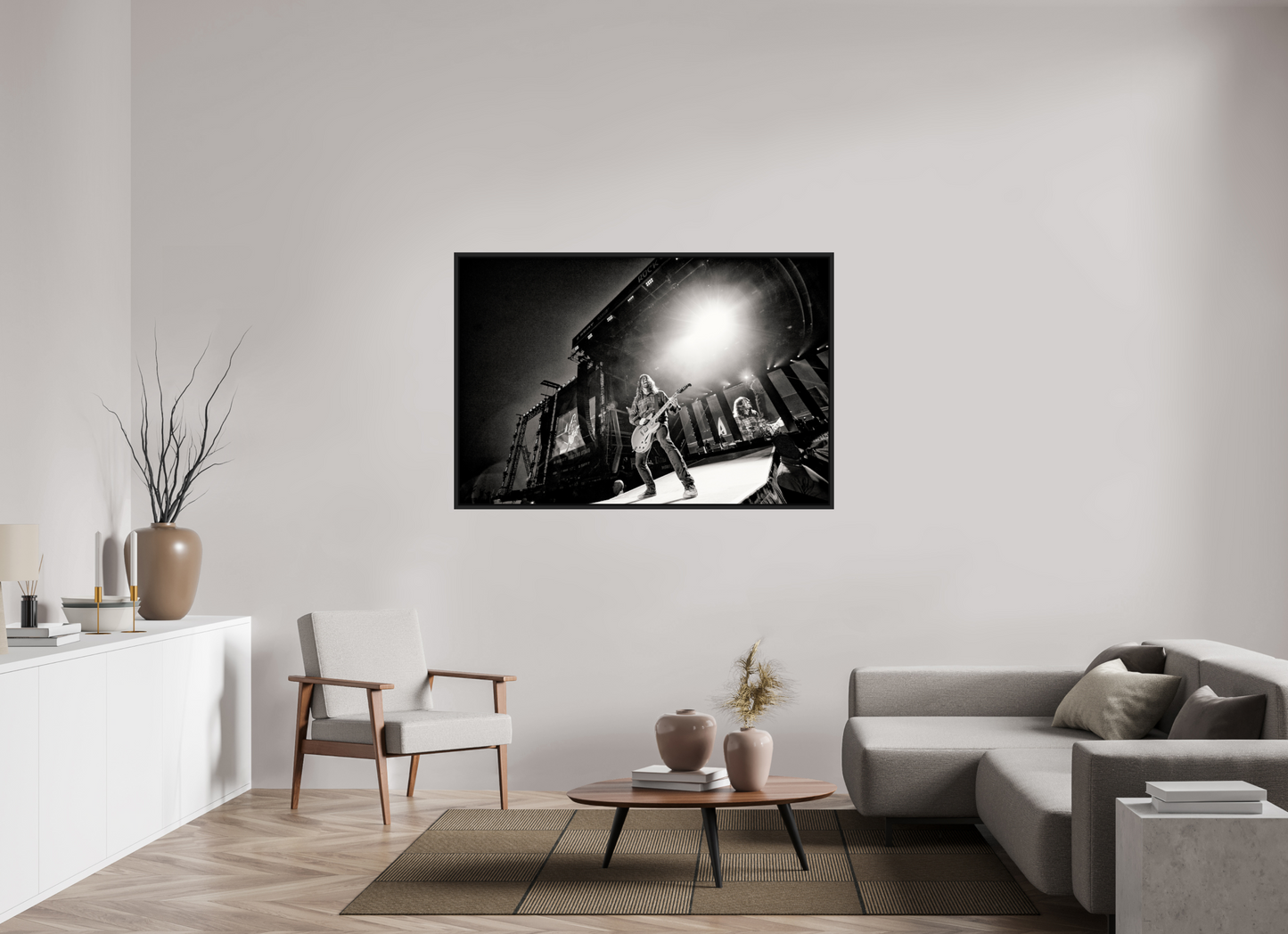 150 x 100 cm, Floater Frame | Black Matte Dave Grohl - Foo Fighters Live 07