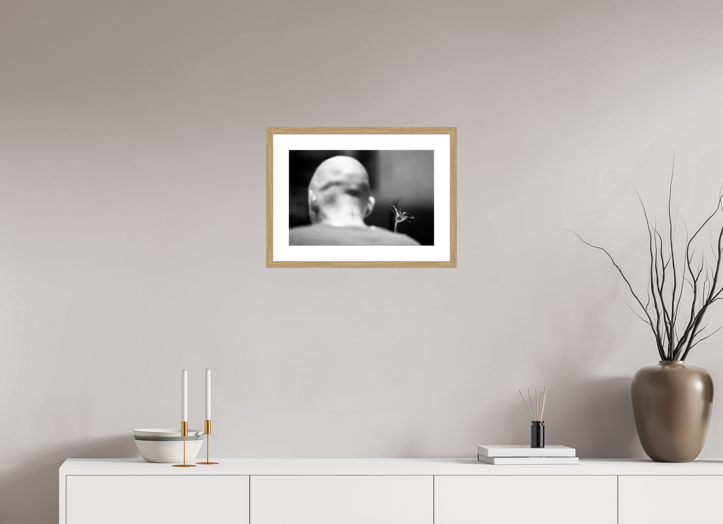 45 x 30 cm, Wood Frame with Passe-Partout | Oak Moby 02