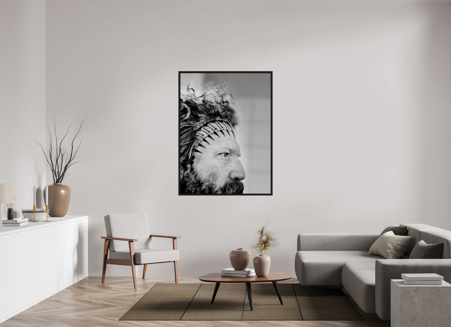 105 x 140 cm, Floater Frame | Black Matte Brent Hinds - Mastodon 01