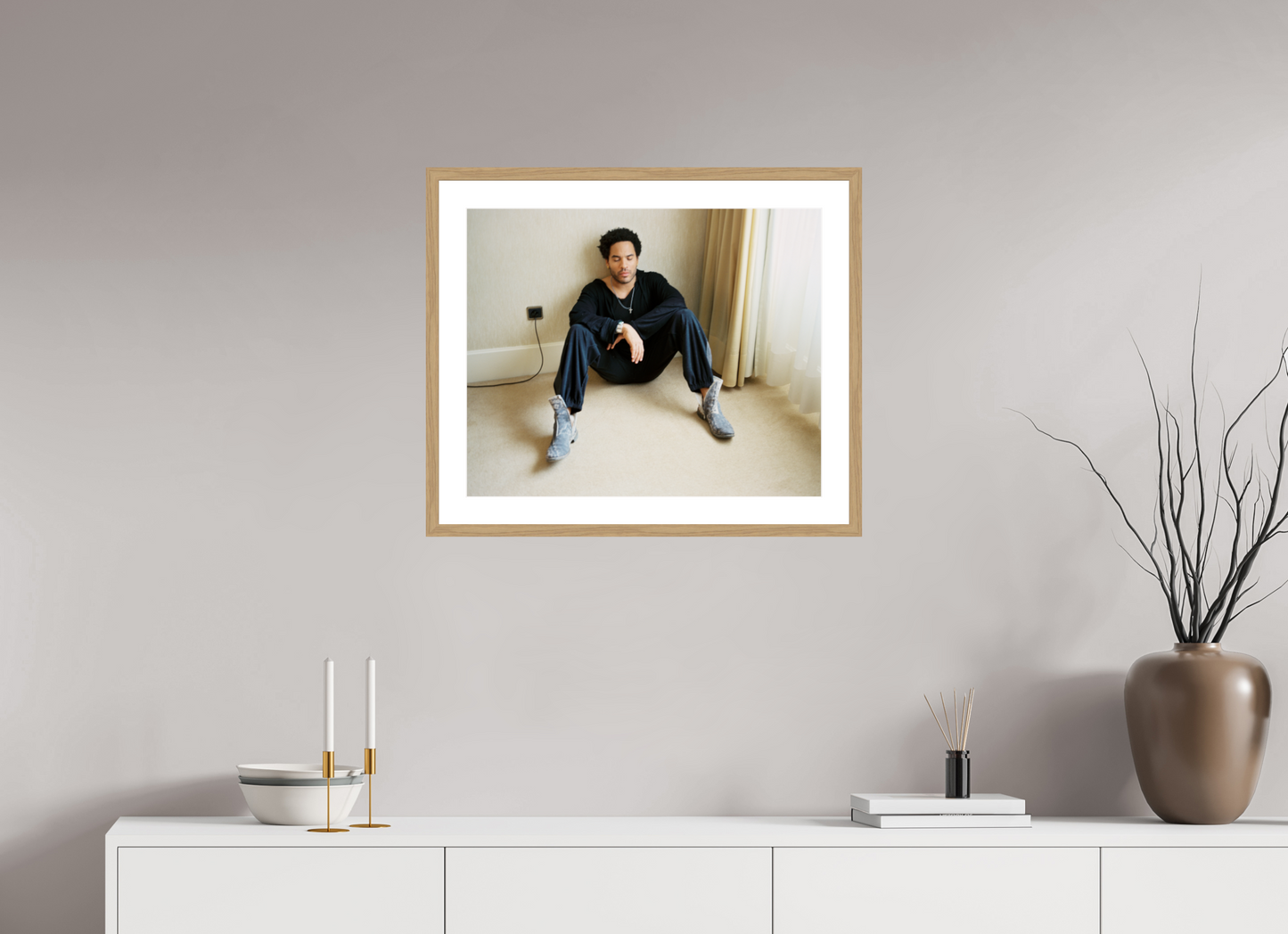 61,3 x 50 cm, Wood Frame with Passe-Partout | Oak Lenny Kravitz 06
