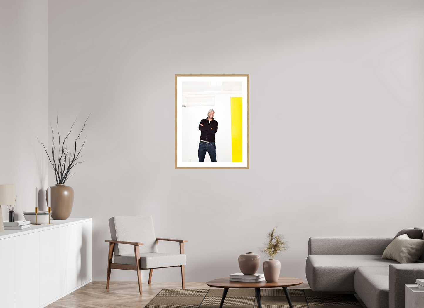 60 x 80 cm, Wood Frame with Passe-Partout | Oak Jürgen Klopp 01