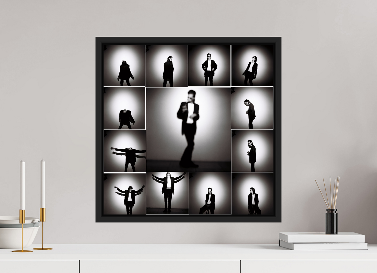 50 x 50 cm, Floater Frame | Black Matte Nick Cave 03