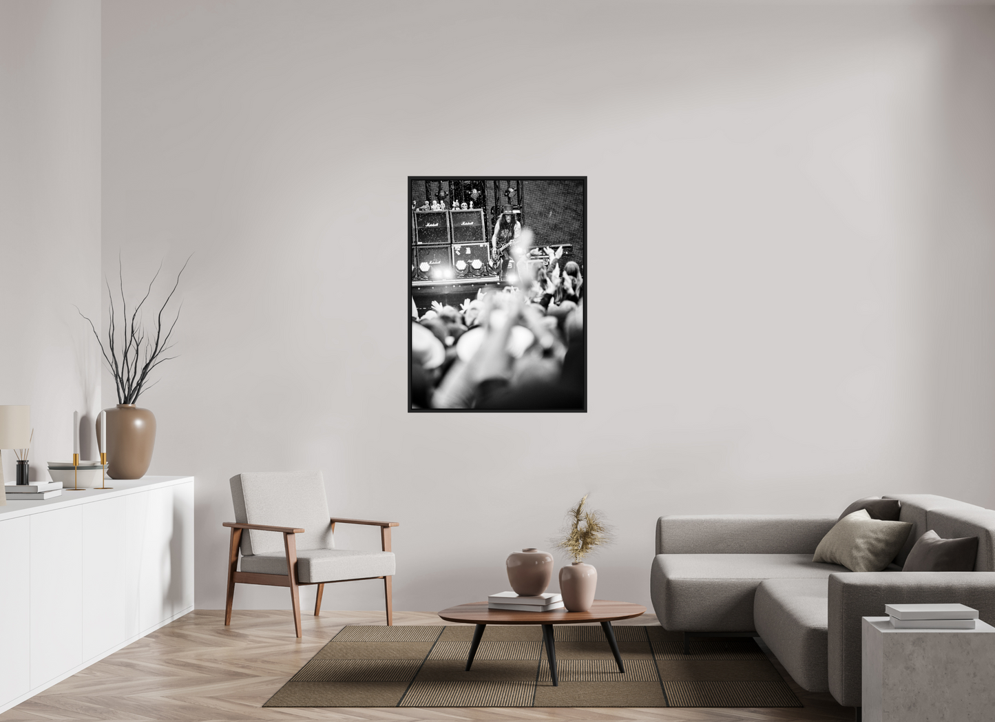90 x 120 cm, Floater Frame | Black Matte Slash Live 01