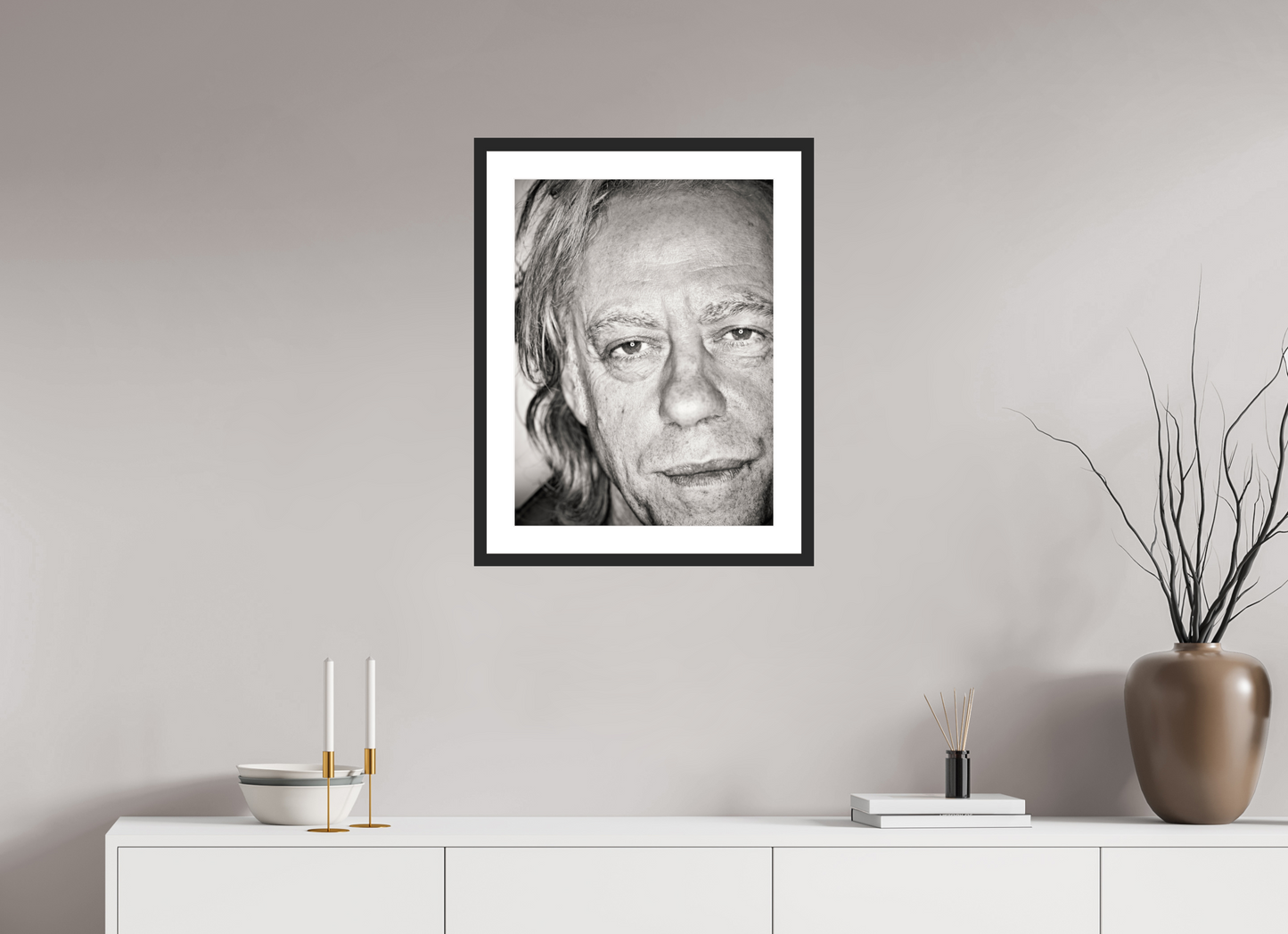 45 x 60 cm, Wood Frame with Passe-Partout | Black Matte Bob Geldof 04
