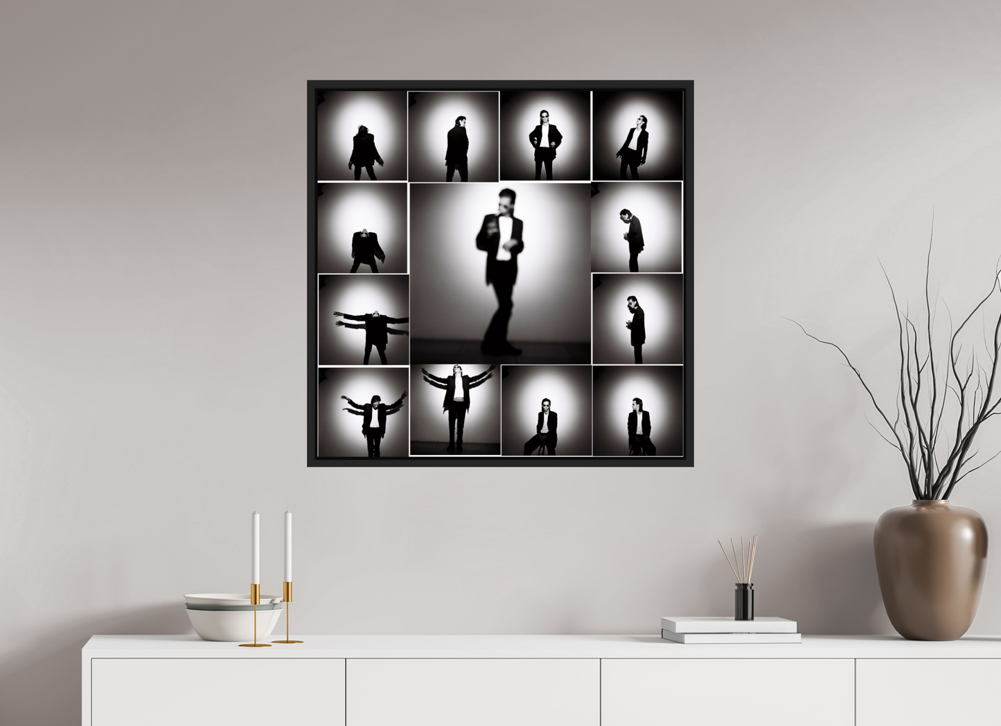 80 x 80 cm, Floater Frame | Black Matte Nick Cave 03