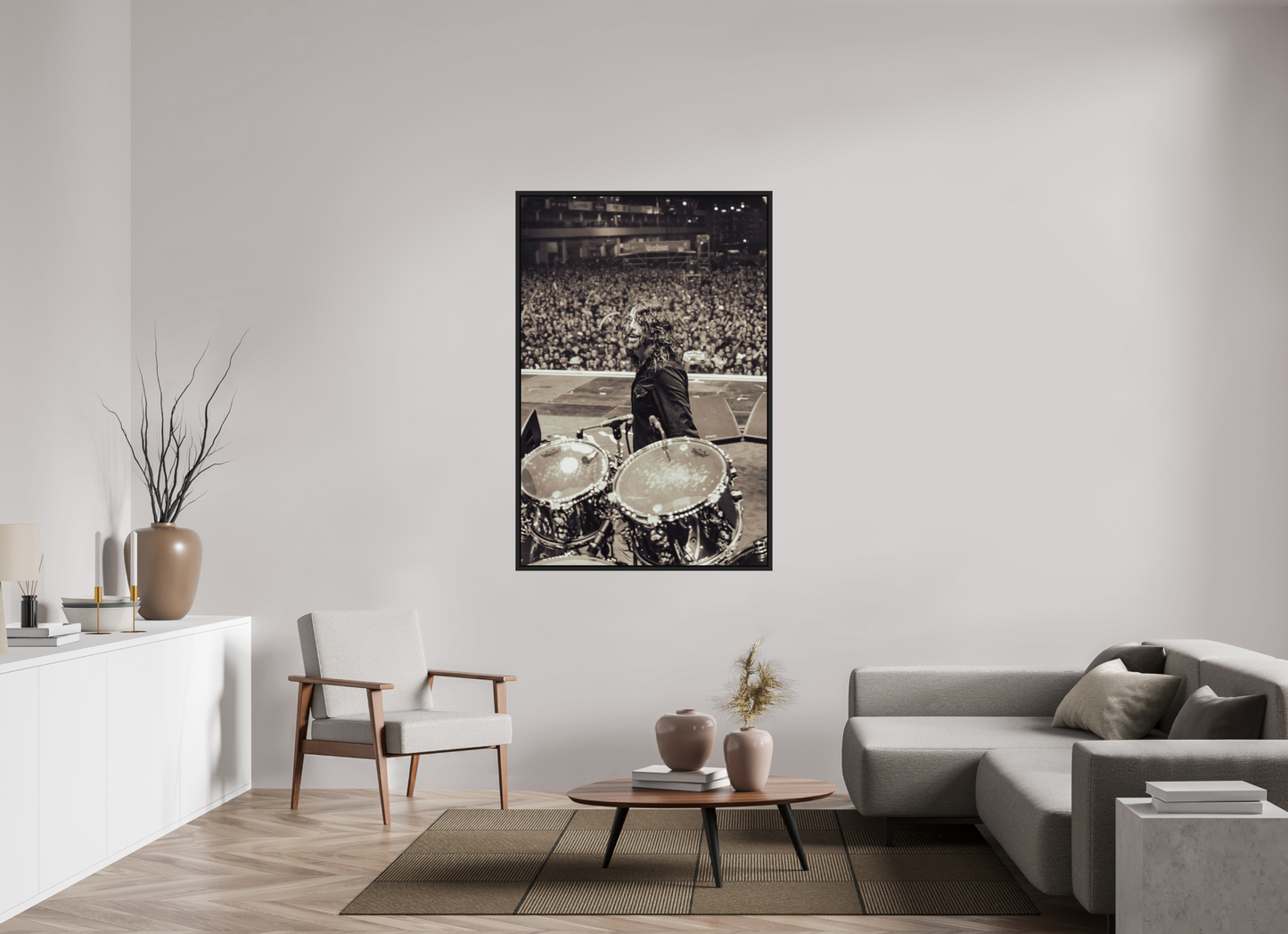 100 x 150 cm, Floater Frame | Black Matte Dave Grohl - Foo Fighters Live 10