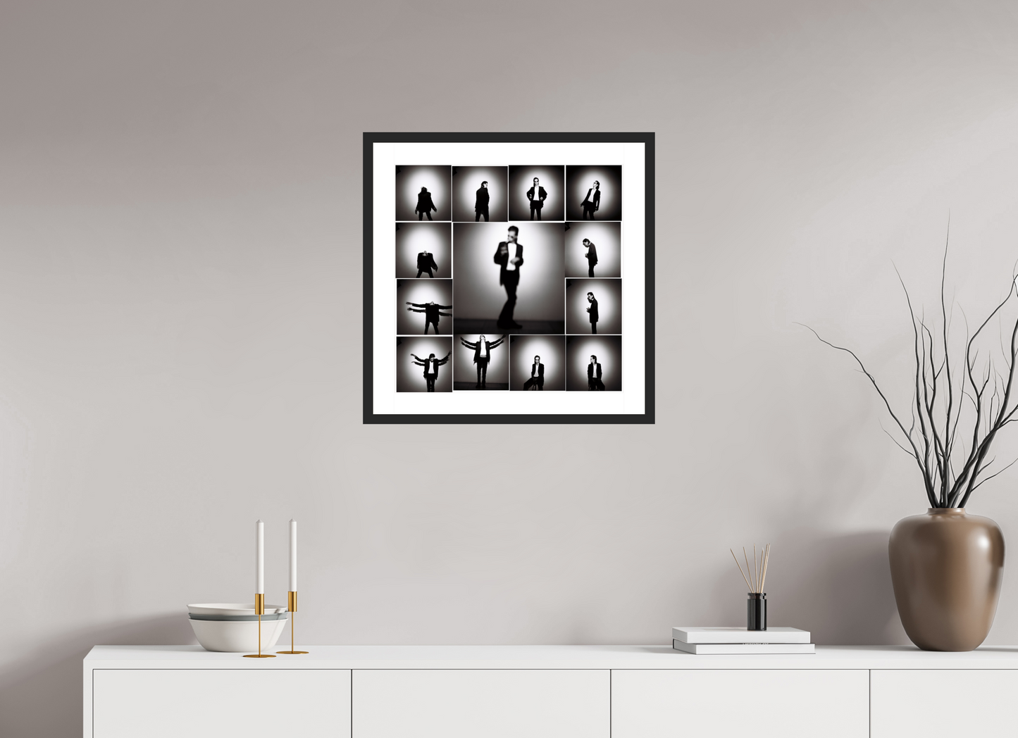 50 x 50 cm, Wood Frame with Passe-Partout | Black Matte Nick Cave 03