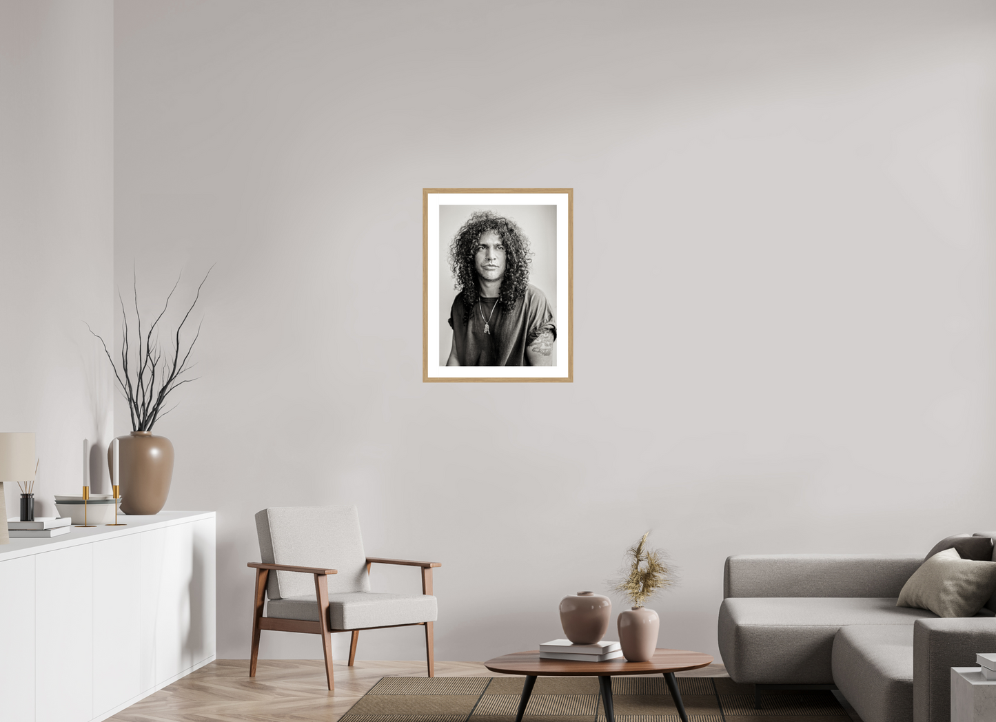 50 x 68,3 cm, Wood Frame with Passe-Partout | Oak Slash 07