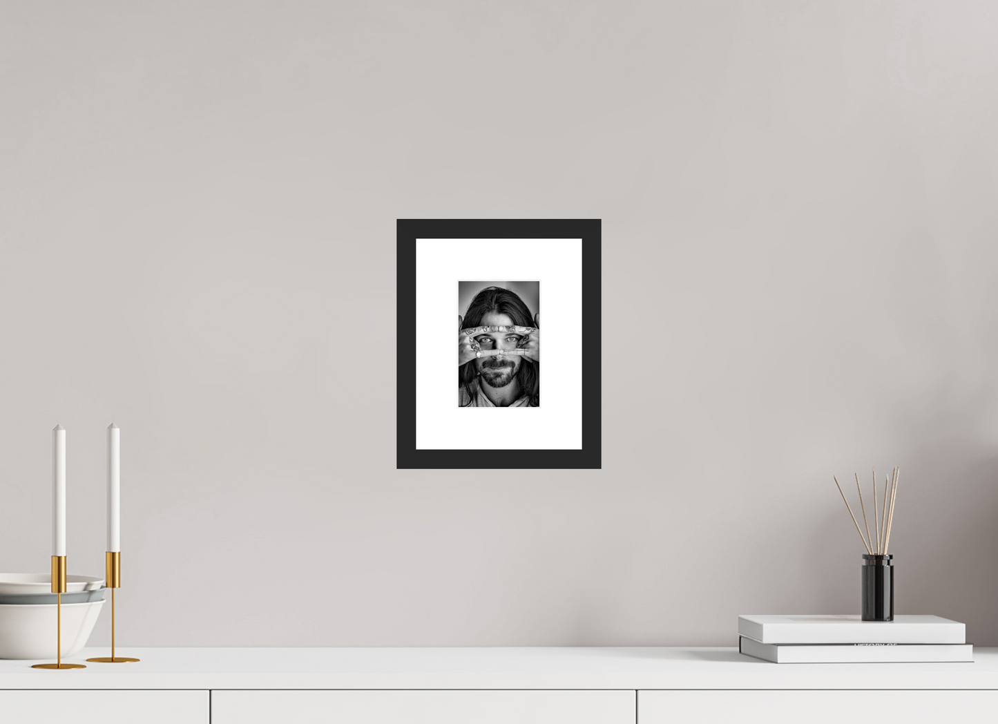 10 x 15 cm, Wood Frame with Passe-Partout | Black Matte Simon Neil - Biffy Clyro 01