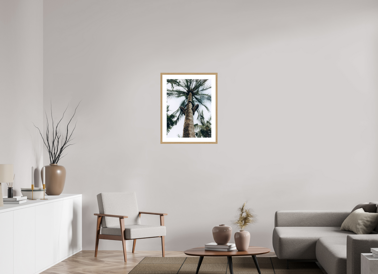 50 x 65,3 cm, Wood Frame with Passe-Partout | Oak Zanzibar, Tansania 01
