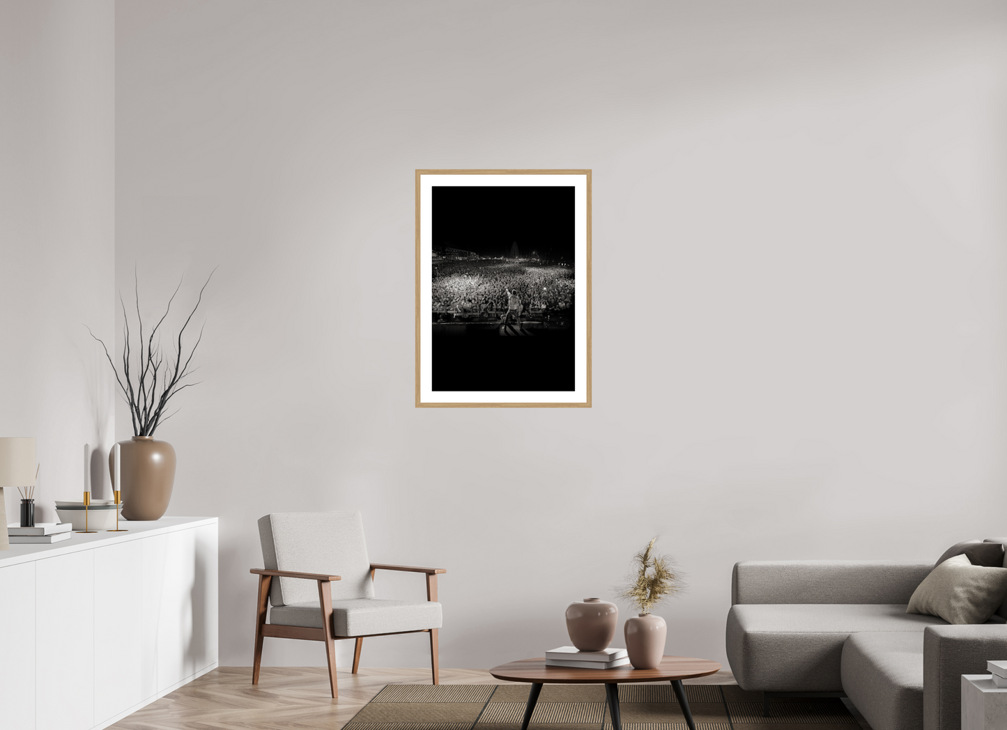 60 x 85,6 cm, Wood Frame with Passe-Partout | Oak Linkin Park Live 01