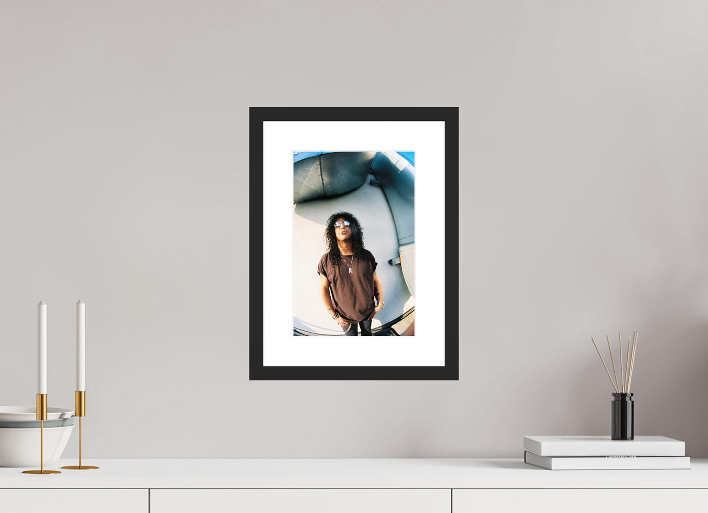 20 x 30 cm, Wood Frame with Passe-Partout | Black Matte Slash 02