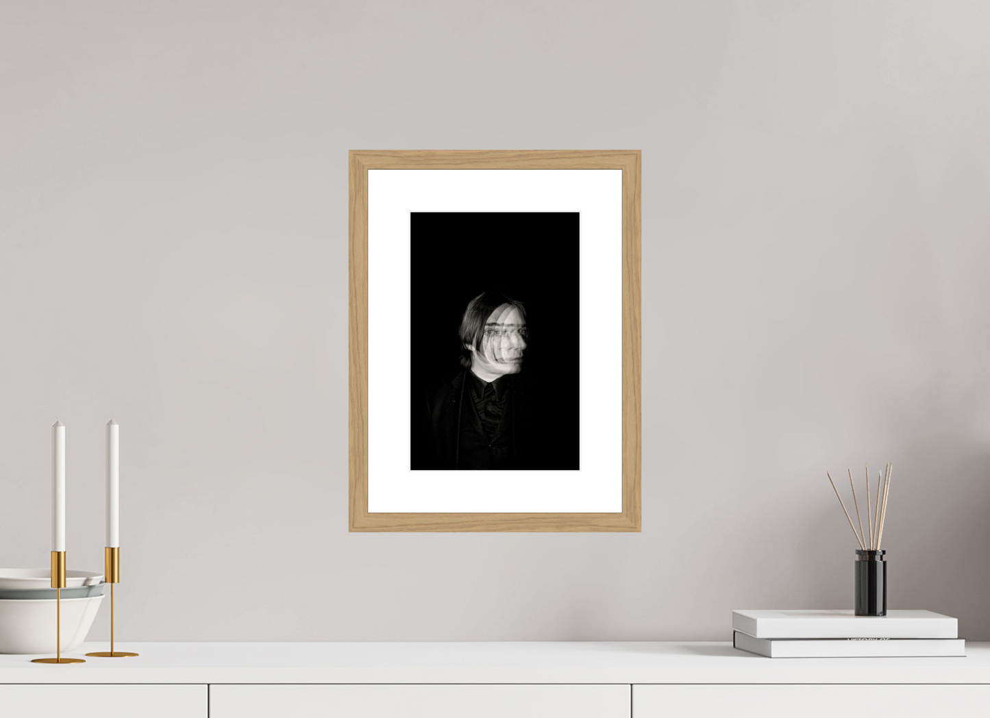 20 x 30 cm, Wood Frame with Passe-Partout | Oak Blixa Bargeld 01