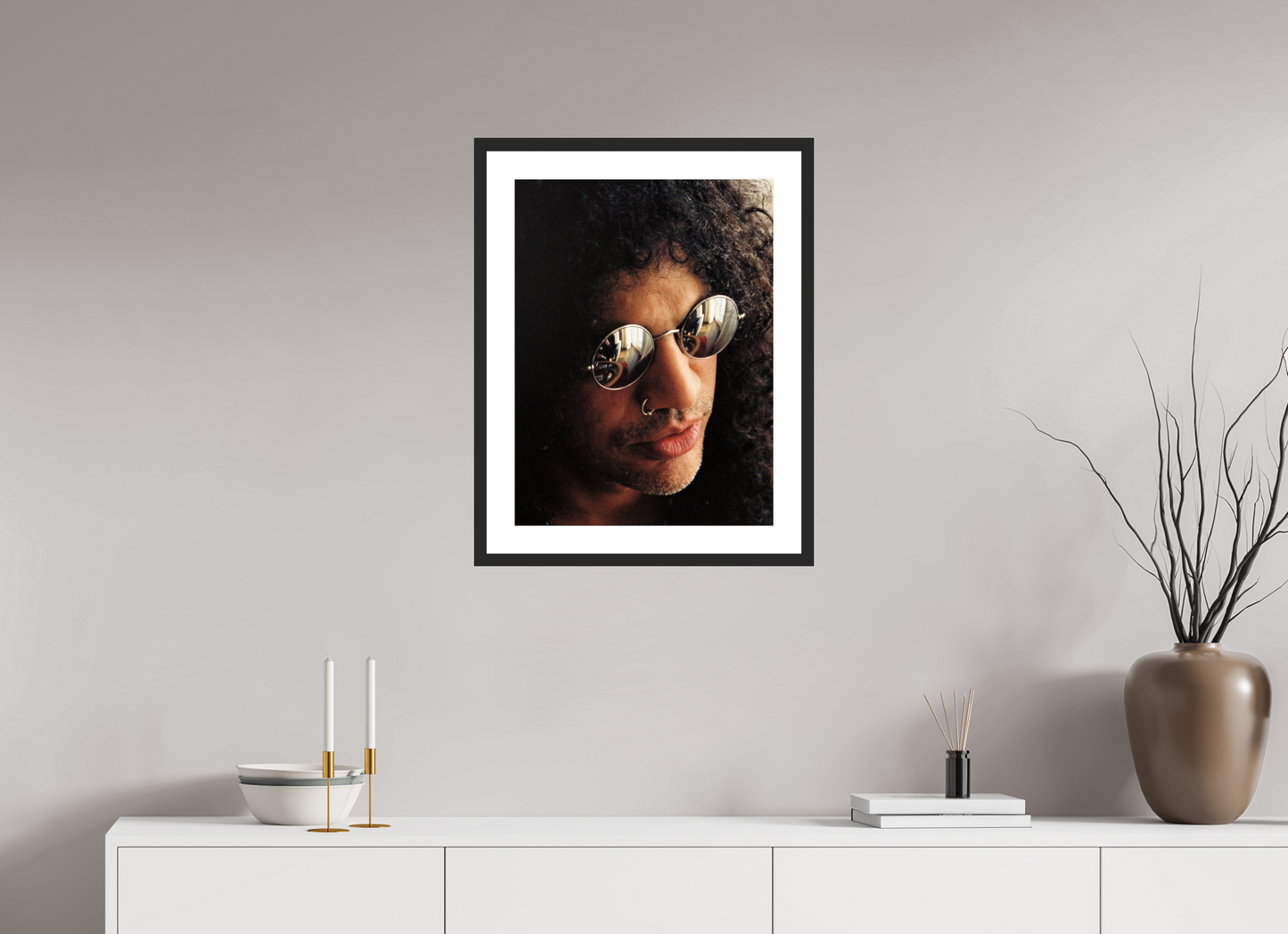 45 x 60 cm, Wood Frame with Passe-Partout | Black Matte Slash 04