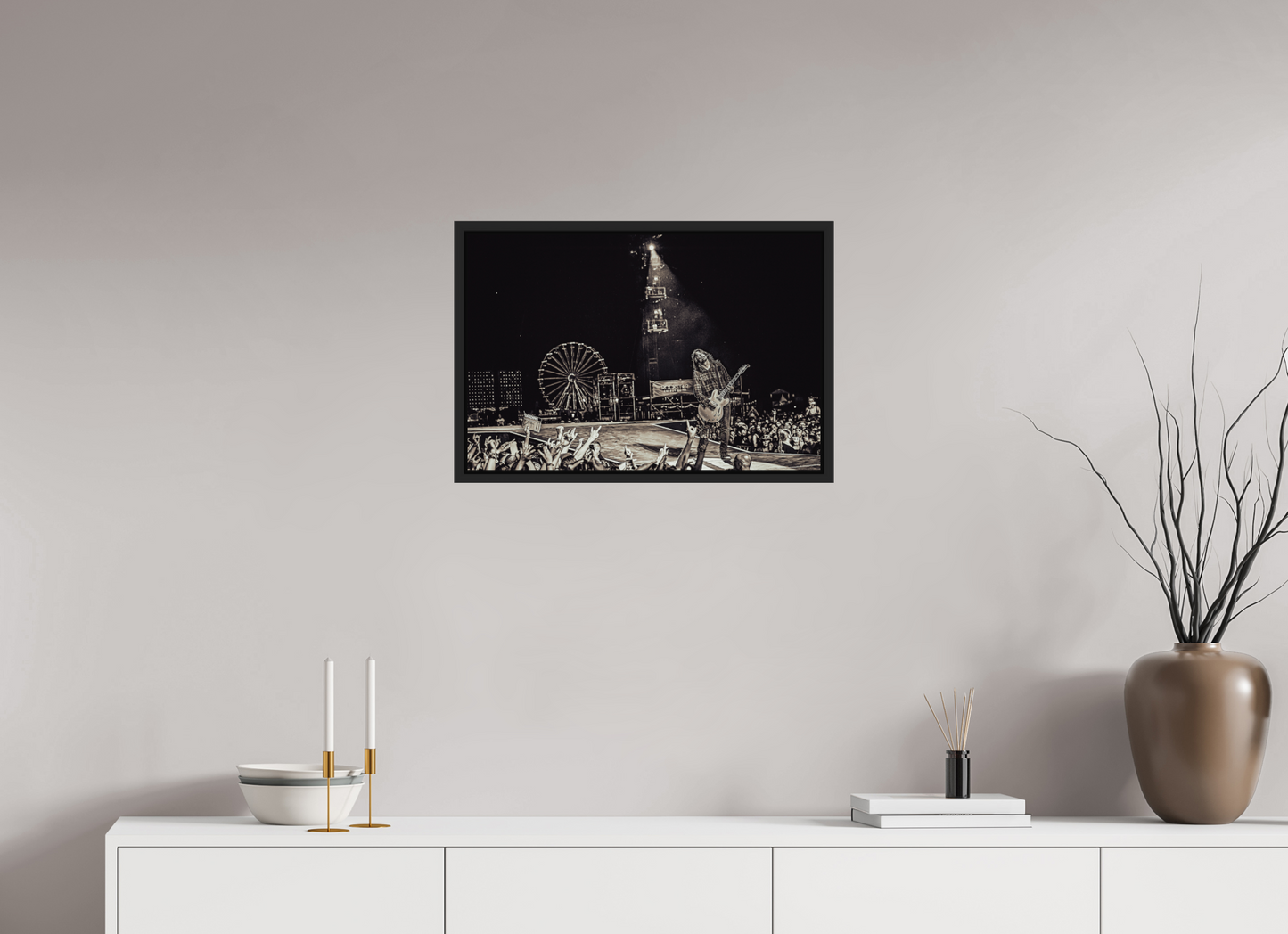 60 x 40 cm, Floater Frame | Black Matte Dave Grohl - Foo Fighters Live 04