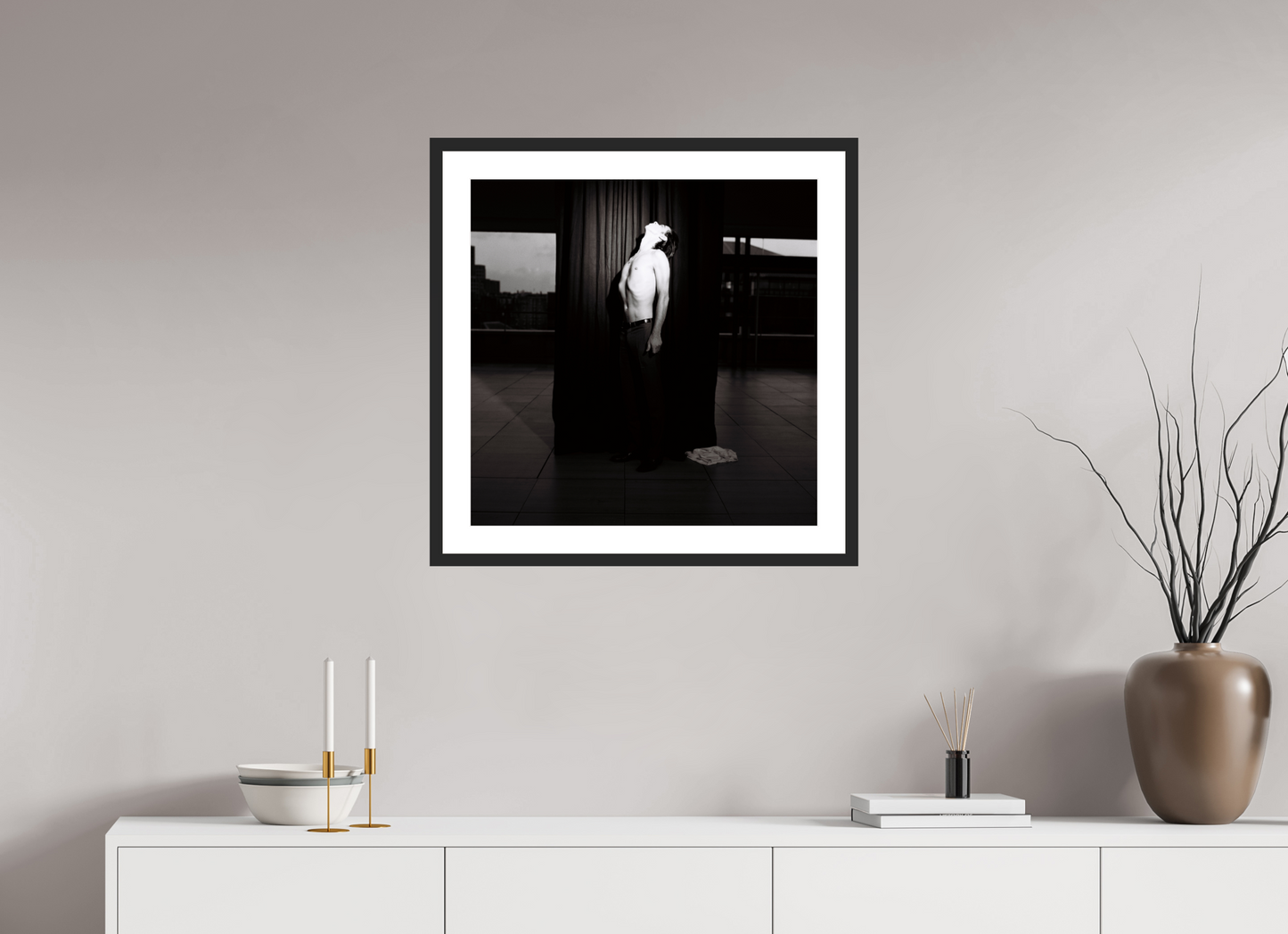 60 x 60 cm, Wood Frame with Passe-Partout | Black Matte Nick Cave 08