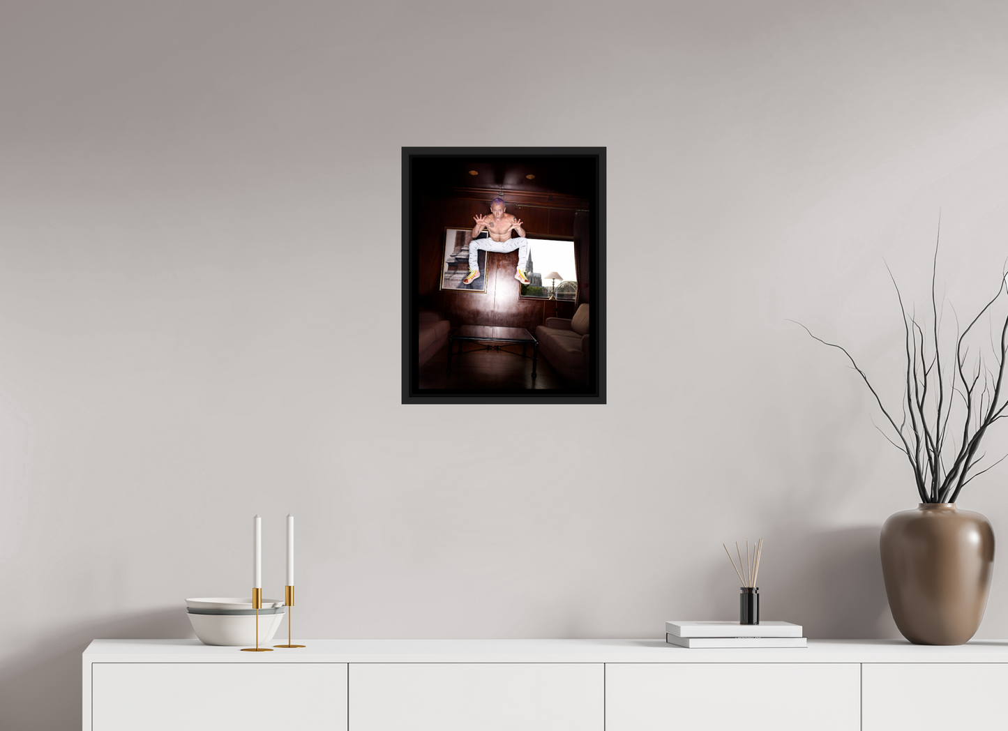 40 x 51,4 cm, Floater Frame | Black Matte Flea - Red Hot Chili Peppers 02