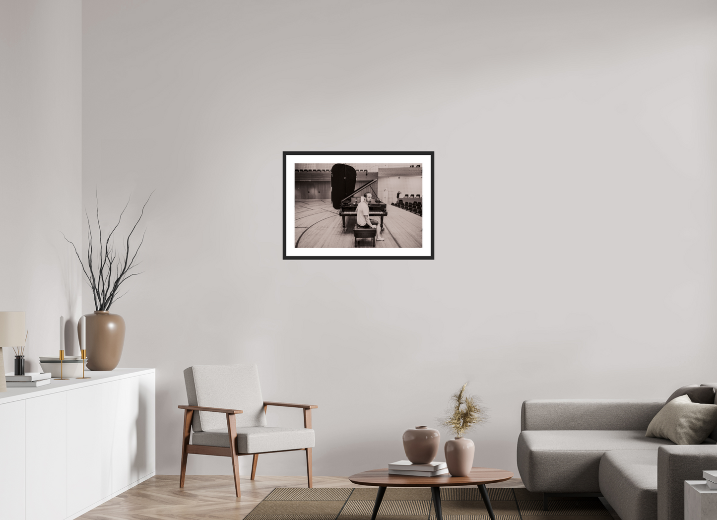 75 x 50 cm, Wood Frame with Passe-Partout | Black Matte Igor Levit 03