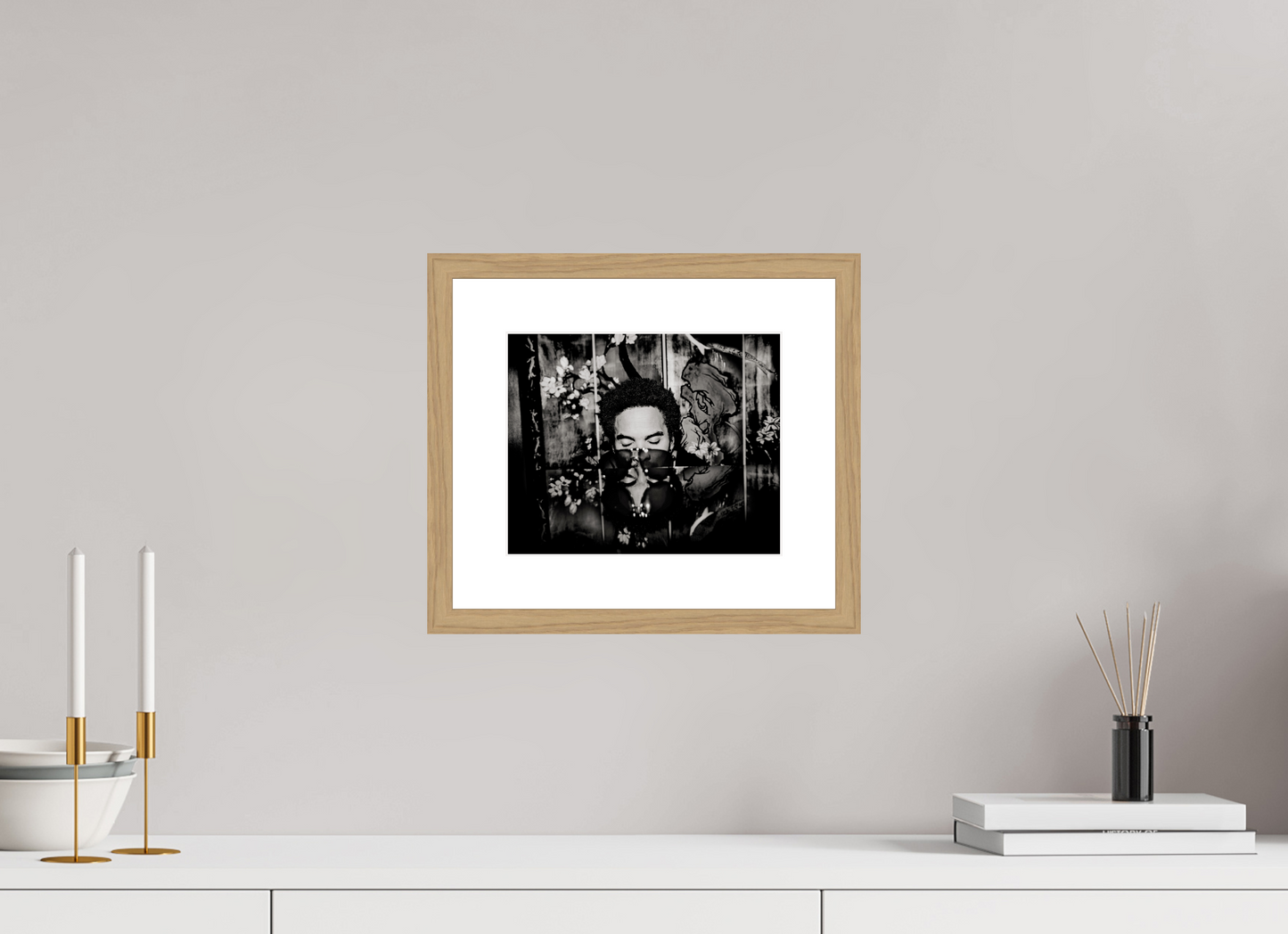 24,5 x 20 cm, Wood Frame with Passe-Partout | Oak Lenny Kravitz 01