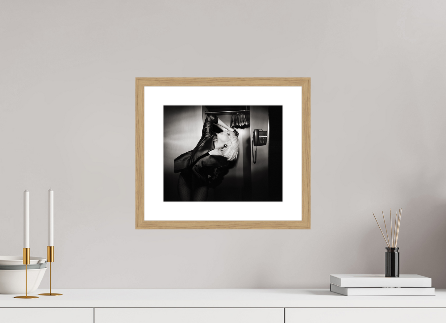30,7 x 25 cm, Wood Frame with Passe-Partout | Oak Lady Gaga 01