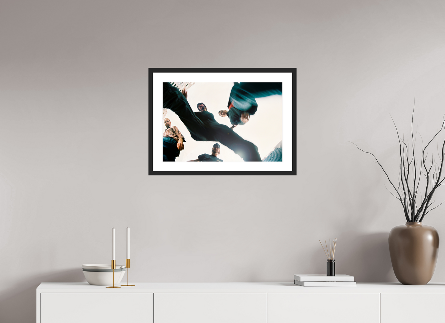 60 x 40 cm, Wood Frame with Passe-Partout | Black Matte Dave Grohl - Foo Fighters 03