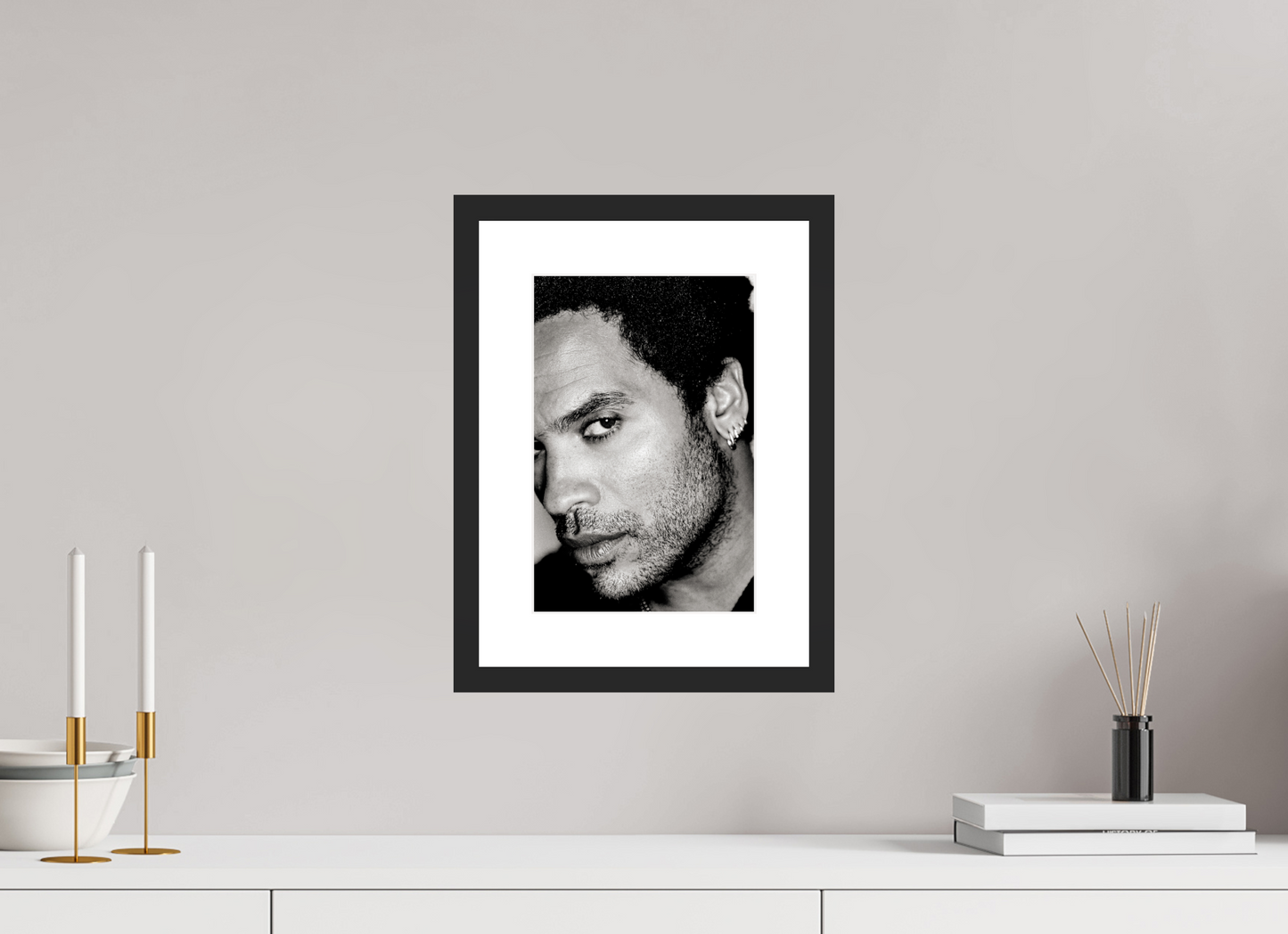 20 x 30 cm, Wood Frame with Passe-Partout | Black Matte Lenny Kravitz 12