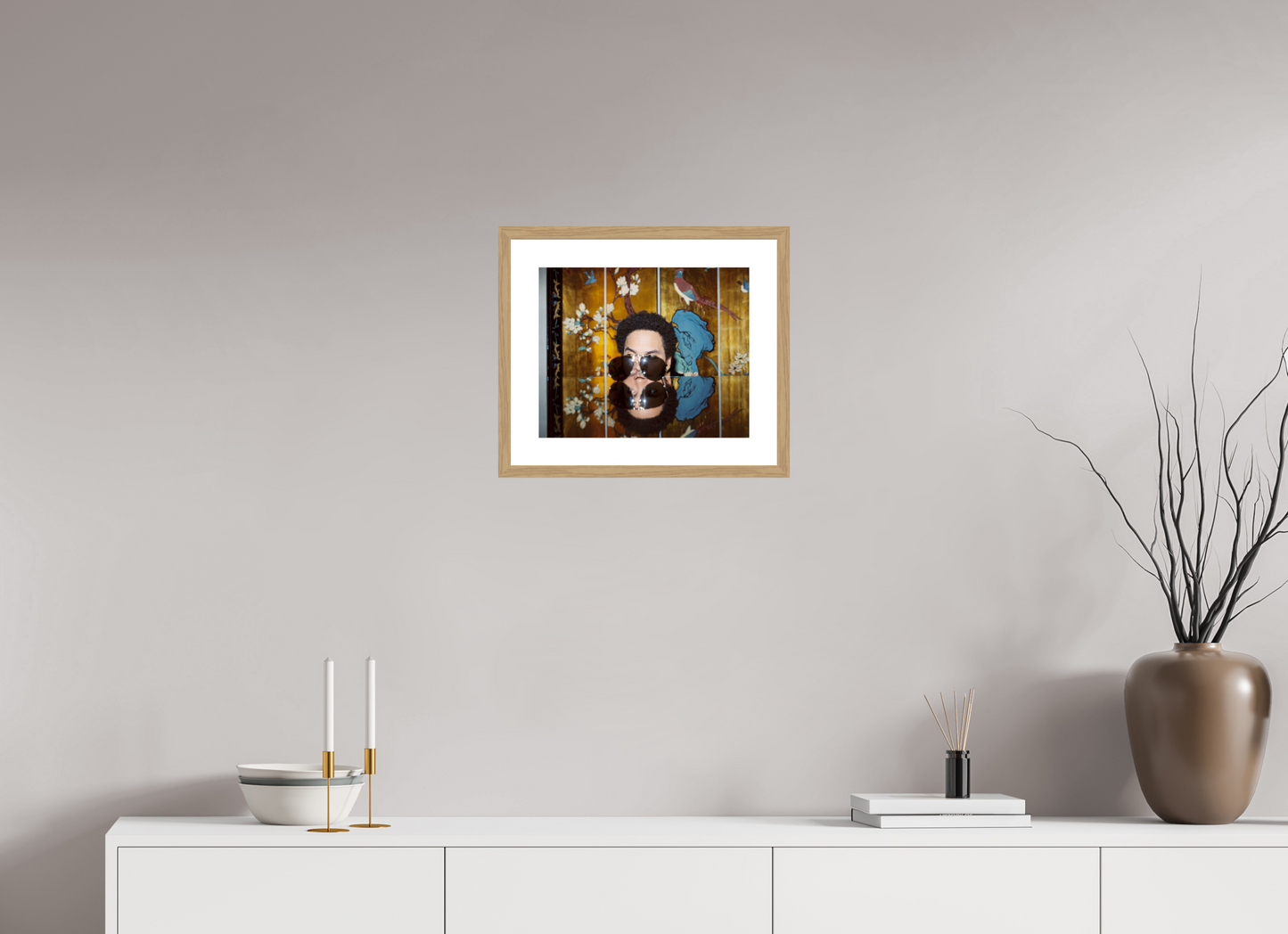 36,8 x 30 cm, Wood Frame with Passe-Partout | Oak Lenny Kravitz 05