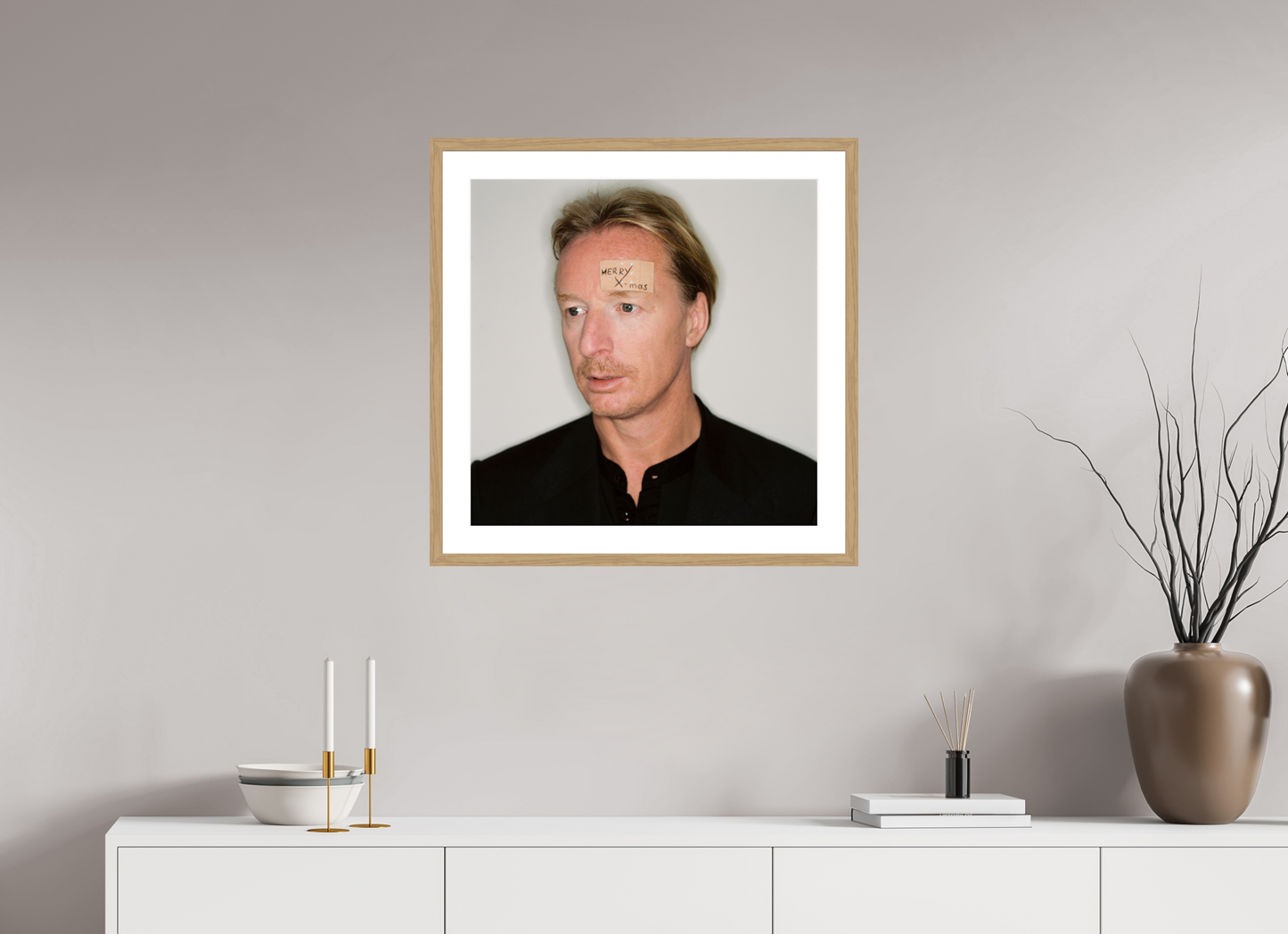 60 x 60 cm, Wood Frame with Passe-Partout | Oak DJ Hell 02