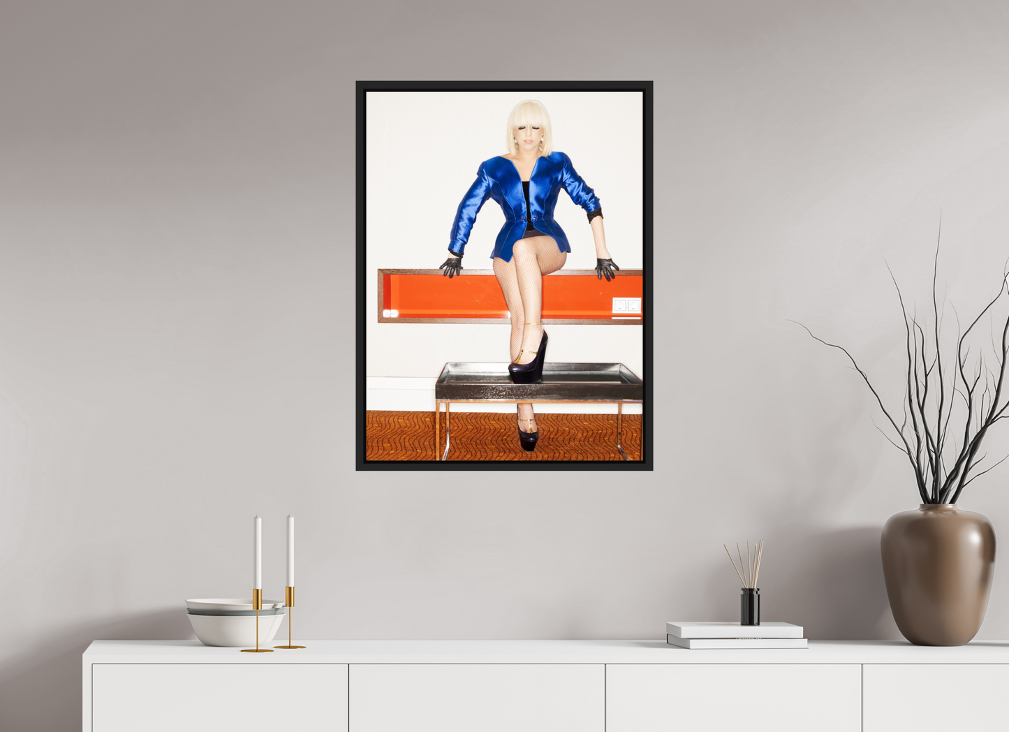 60 x 80 cm, Floater Frame | Black Matte Lady Gaga 07