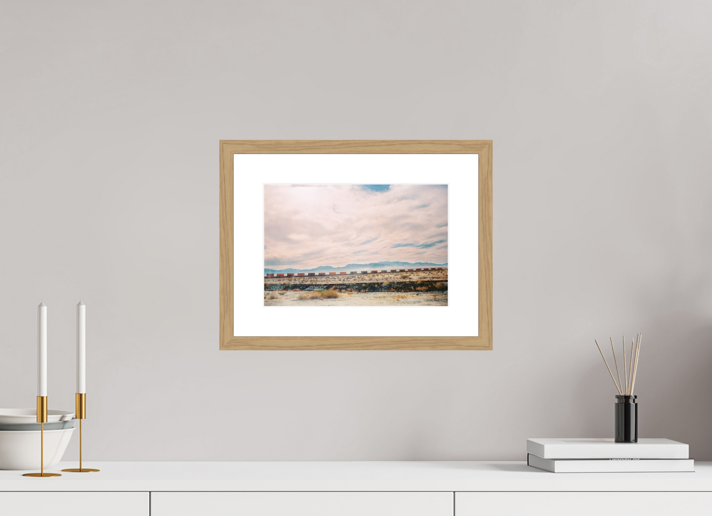 29,7 x 20 cm, Wood Frame with Passe-Partout | Oak USA - Agfa Clack 01