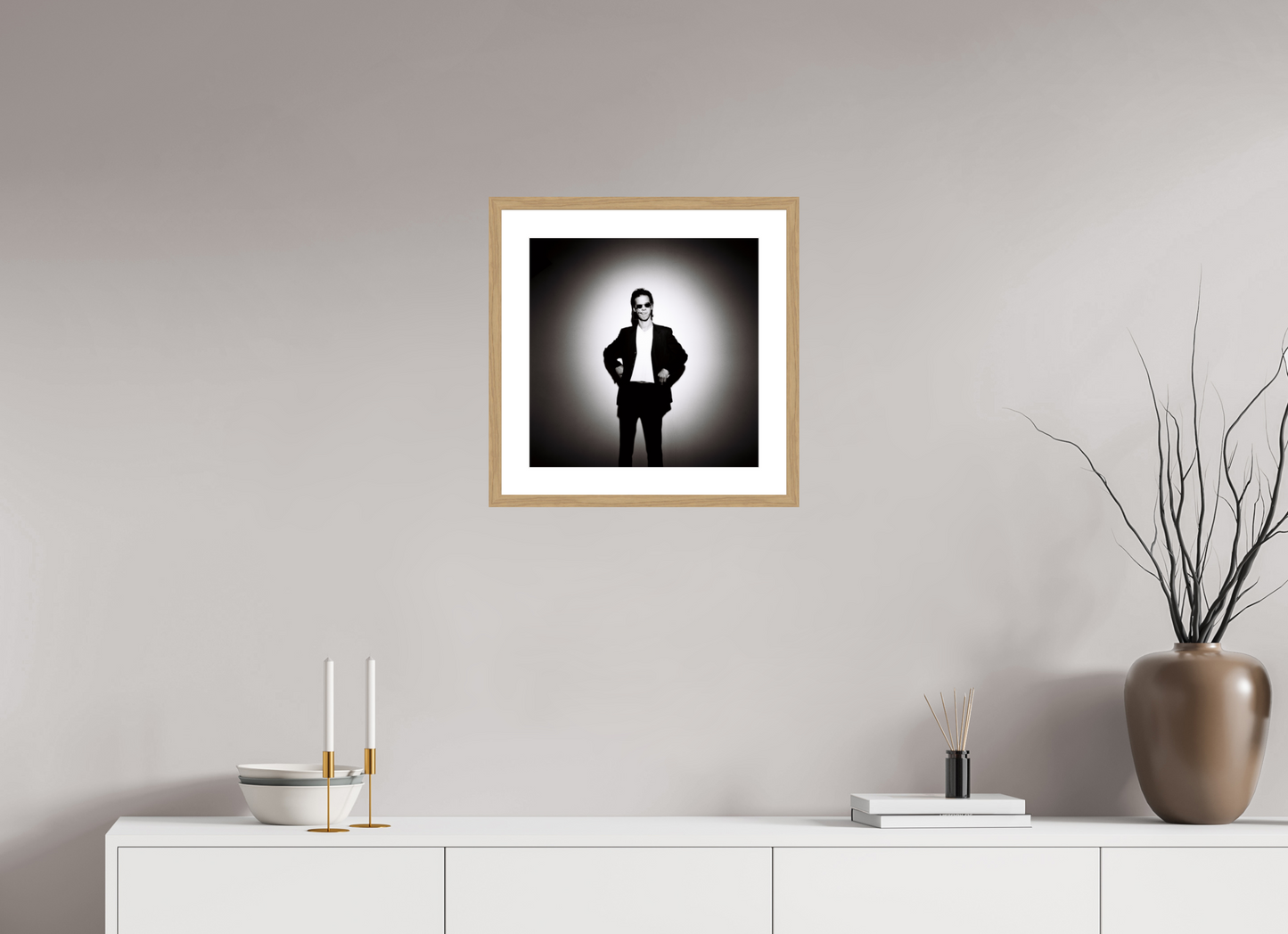 40 x 40 cm, Wood Frame with Passe-Partout | Oak Nick Cave 02