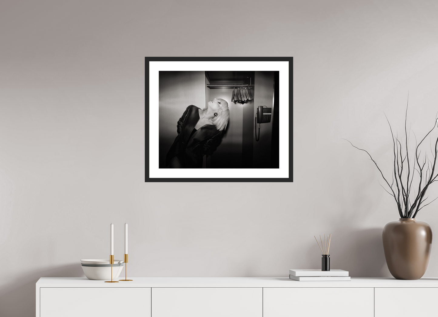 61,3 x 50 cm, Wood Frame with Passe-Partout | Black Matte Lady Gaga 04