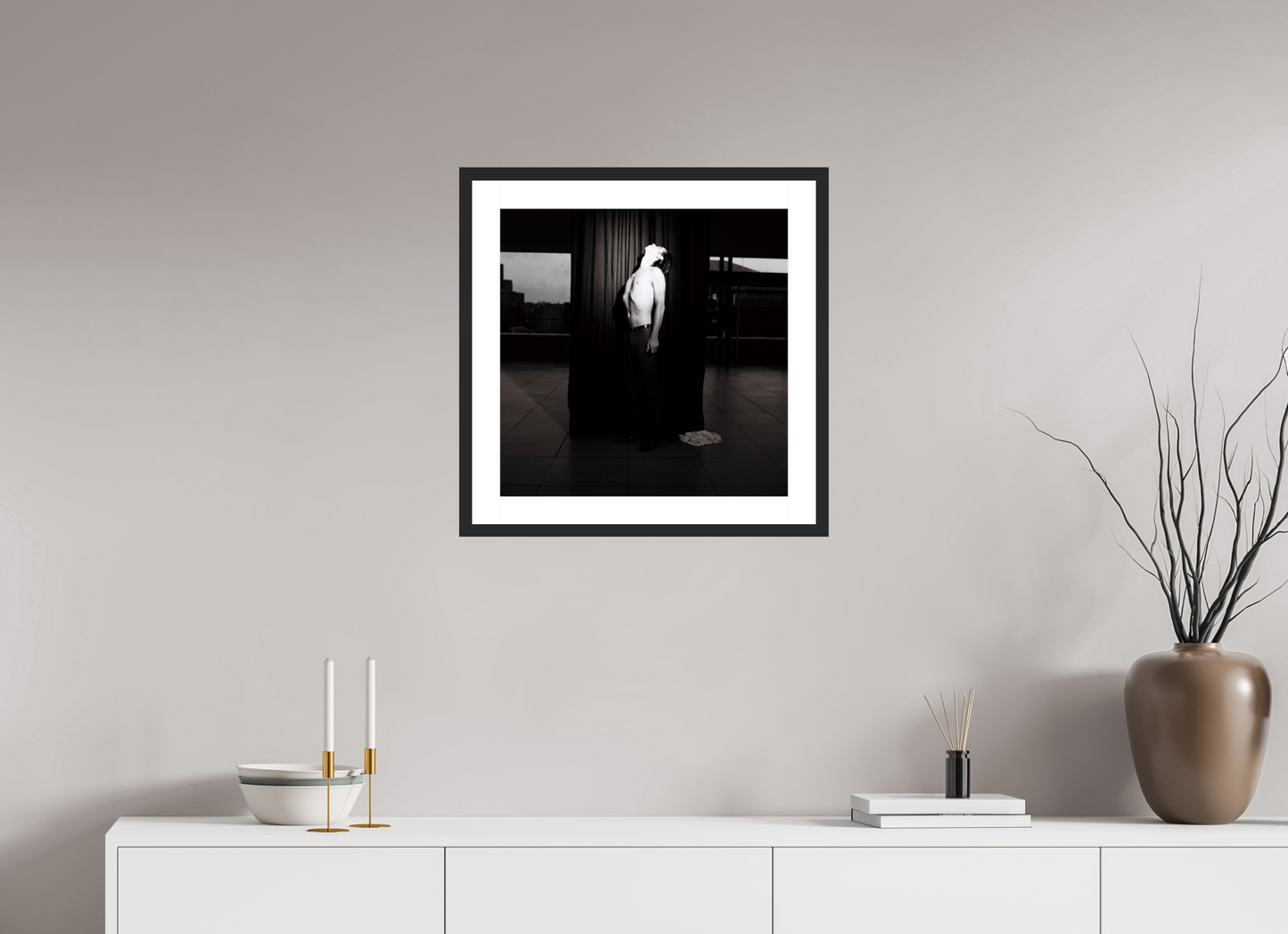 50 x 50 cm, Wood Frame with Passe-Partout | Black Matte Nick Cave 08