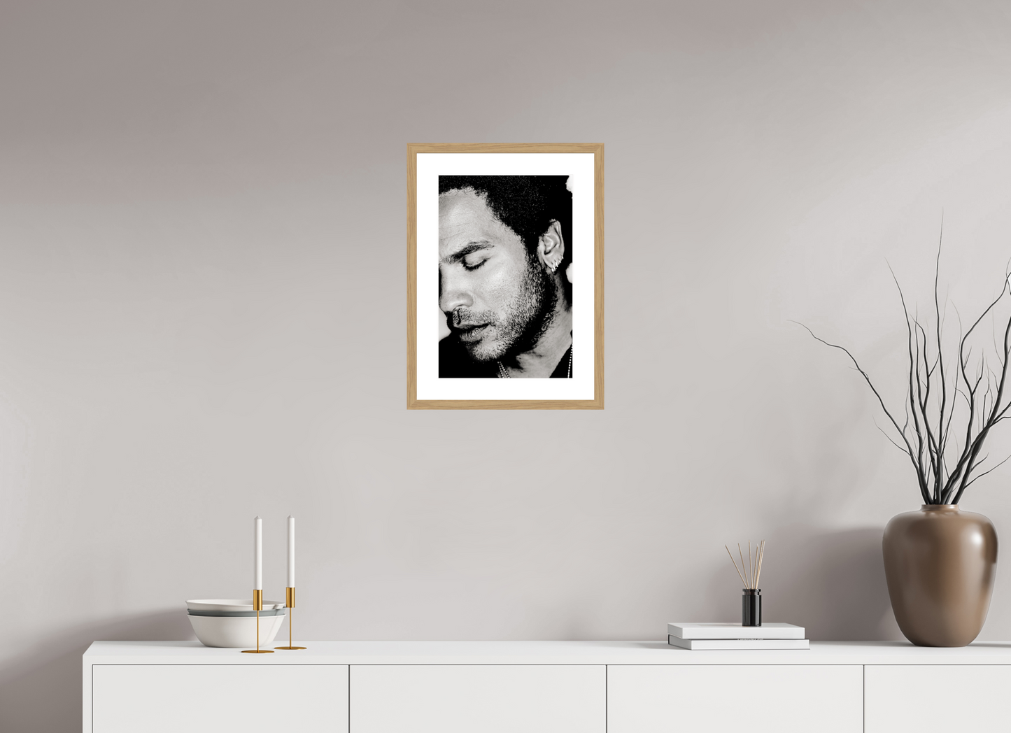 30 x 45 cm, Wood Frame with Passe-Partout | Oak Lenny Kravitz 10