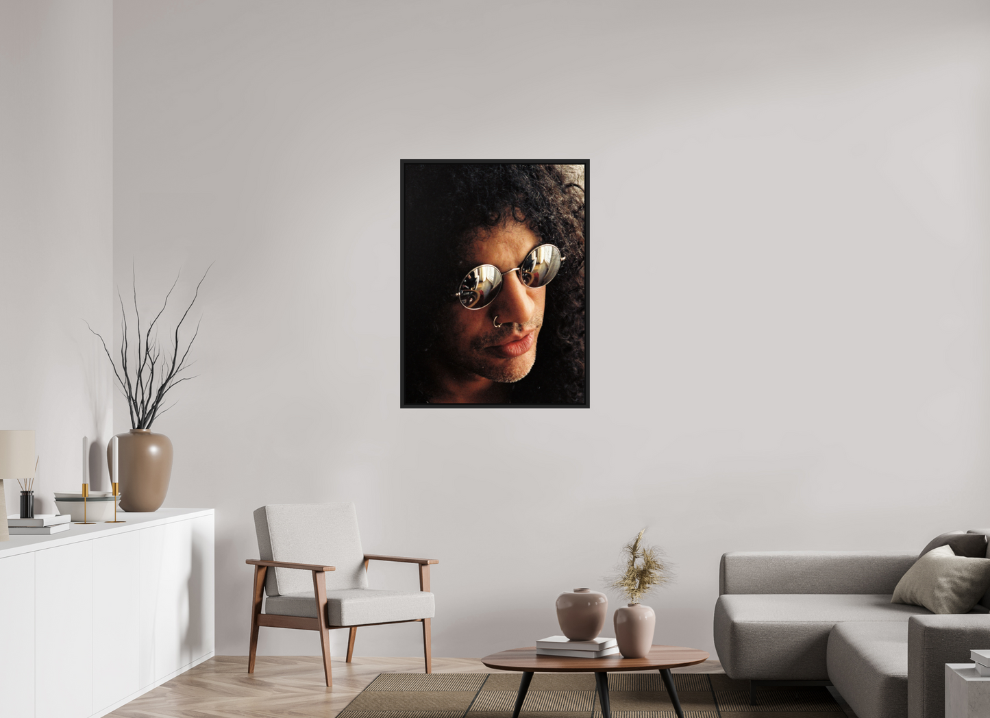 75 x 100 cm, Floater Frame | Black Matte Slash 04