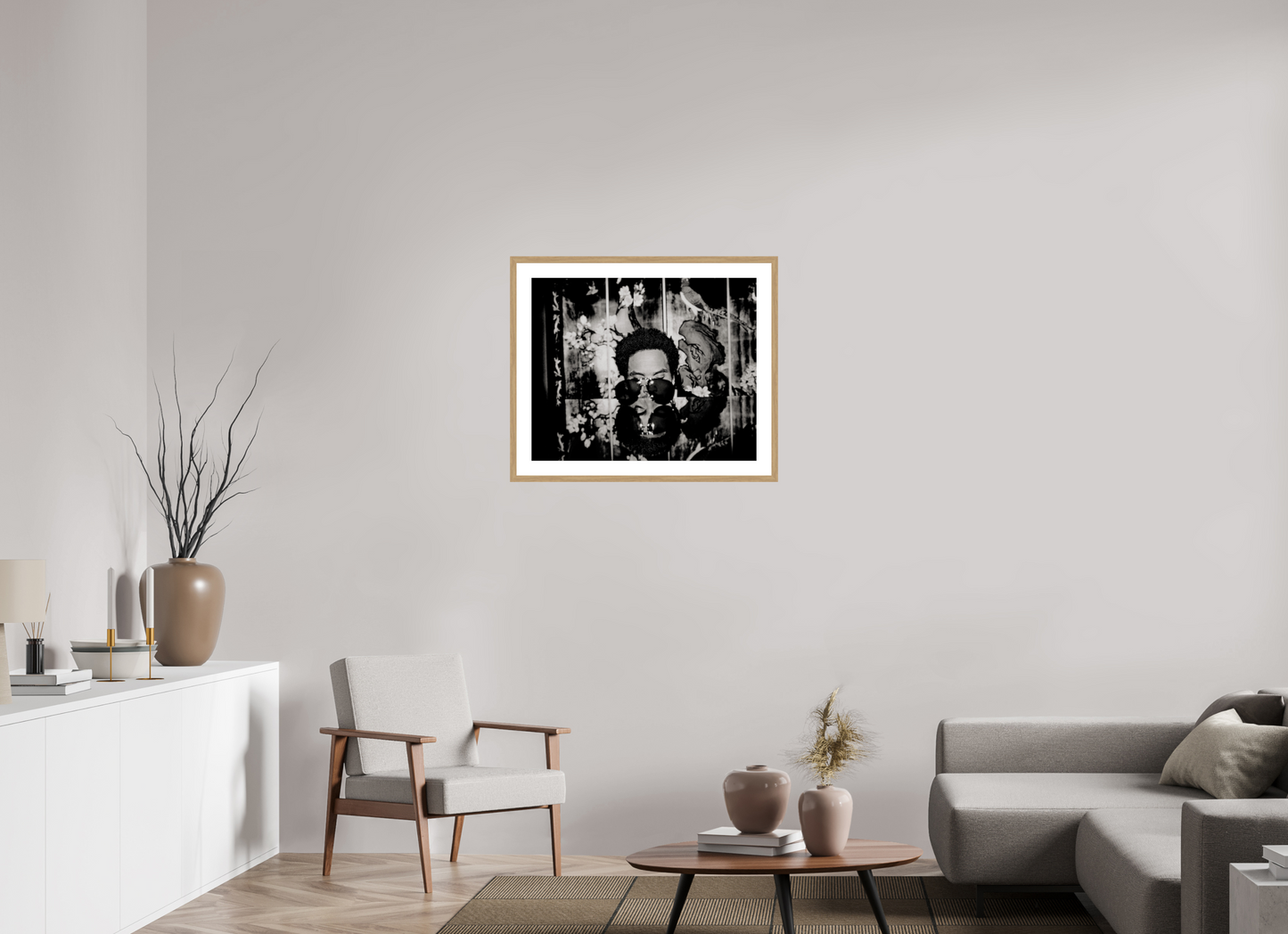 73,6 x 60 cm, Wood Frame with Passe-Partout | Oak Lenny Kravitz 04