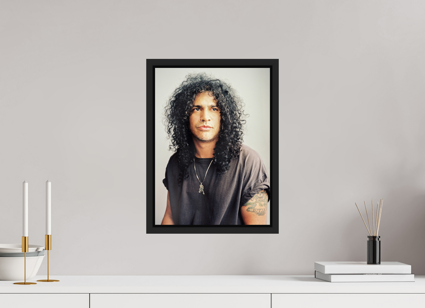 30 x 41 cm, Floater Frame | Black Matte Slash 06